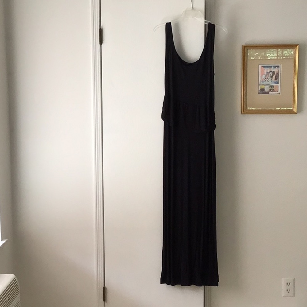 Tahari medium long black dress
